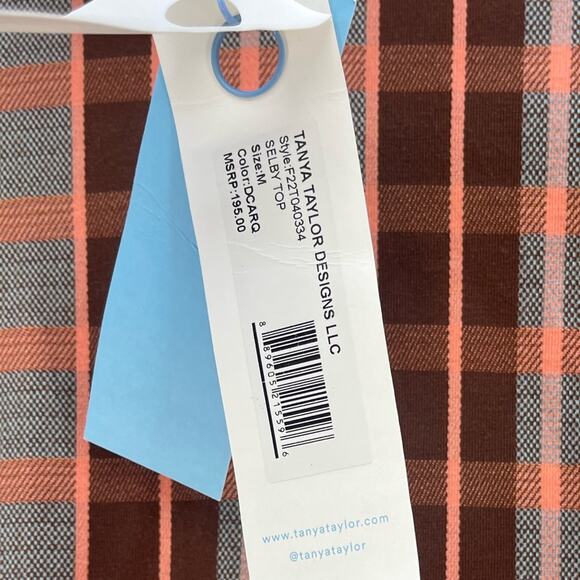 NWT Tanya Taylor Shelby Grid Print Organic Cotton Top Women’s Size Medium - Picture 16 of 16